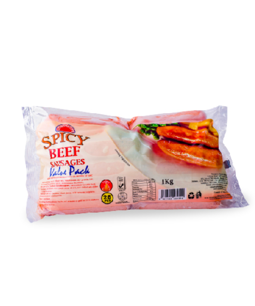 Spicy Beef Sausages Value Pack 1kg - Farmers Choice